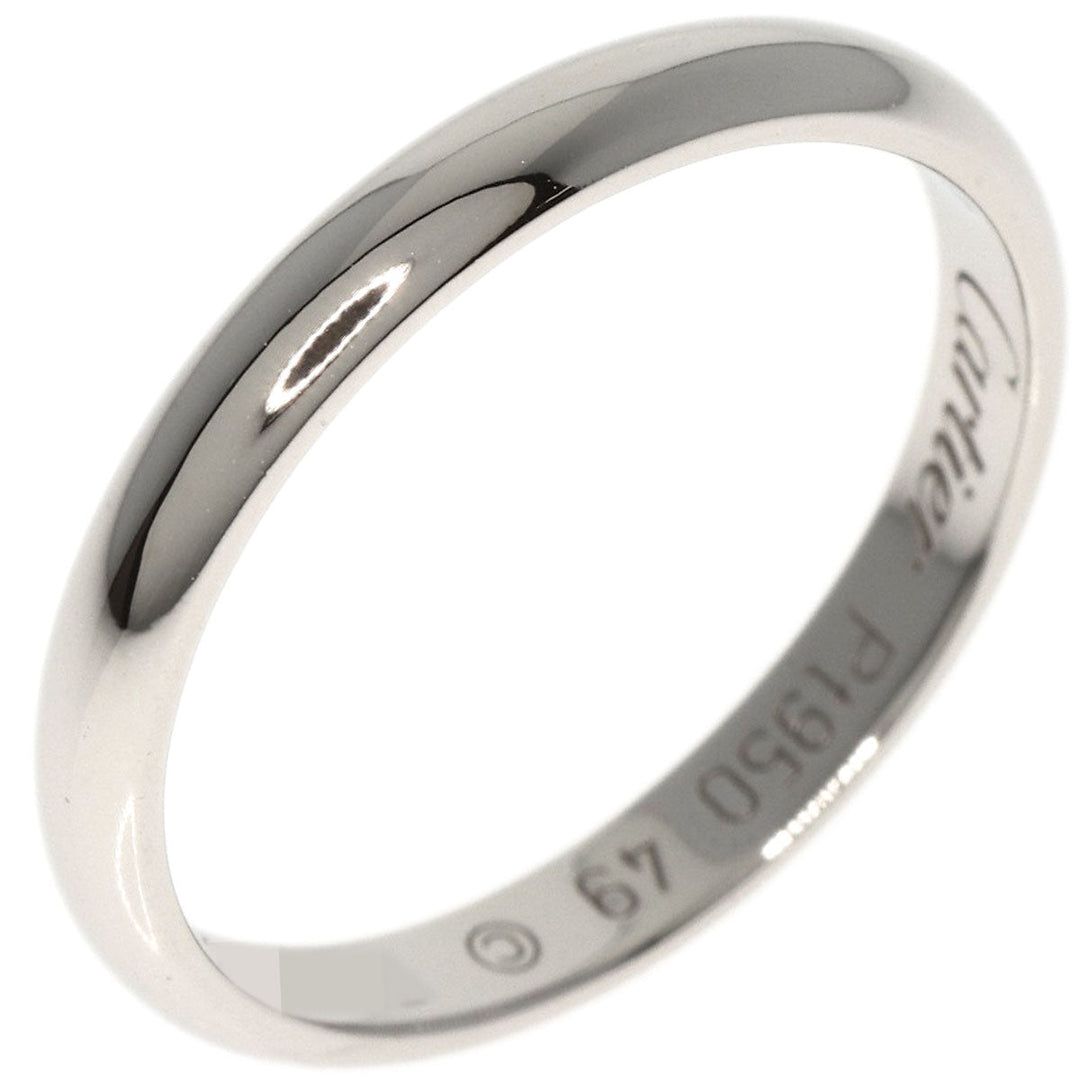 CARTIER Ring PT950 Silver Classic Wedding #49 Women Used Authentic
