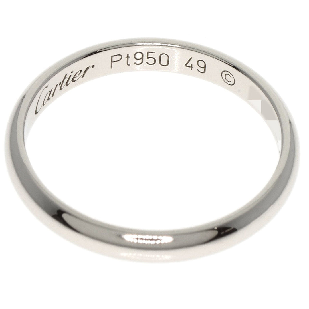 CARTIER Ring PT950 Silver Classic Wedding #49 Women Used Authentic