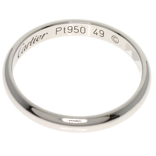 CARTIER Ring PT950 Silver Classic Wedding #49 Women Used Authentic