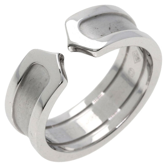 CARTIER Ring K18WG Silver C2 ring # 52 Women Used Authentic