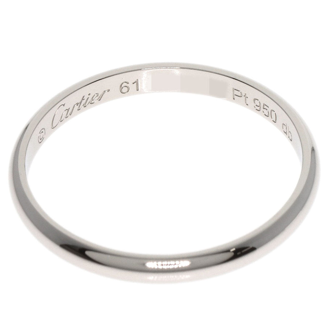 CARTIER Ring PT950 Silver Classic Wedding #61 Women Used Authentic