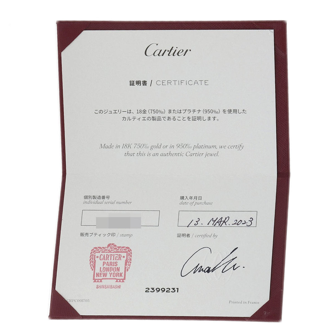 CARTIER Ring PT950 Silver Classic Wedding #61 Women Used Authentic