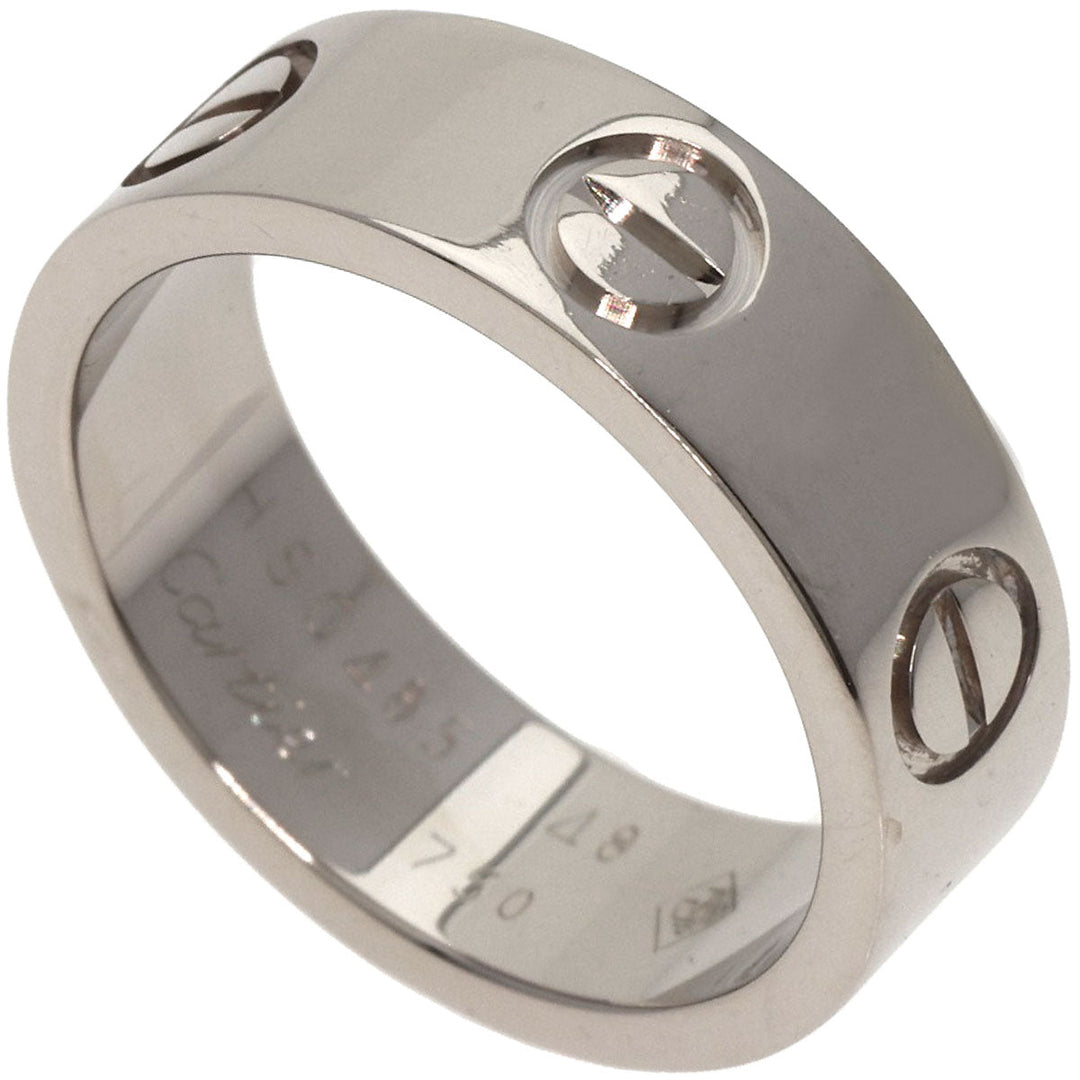 CARTIER Ring K18WG Silver Love Ring #48 Women Used Authentic