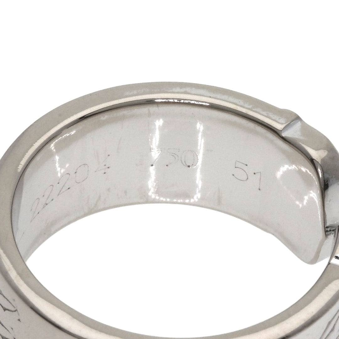 CARTIER Ring K18WG Silver 2C Ring Christmas 2000 #51 Women Used Authentic