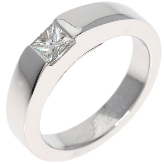 CARTIER Ring K18WG Silver Tank Diamond #44 Women Used Authentic