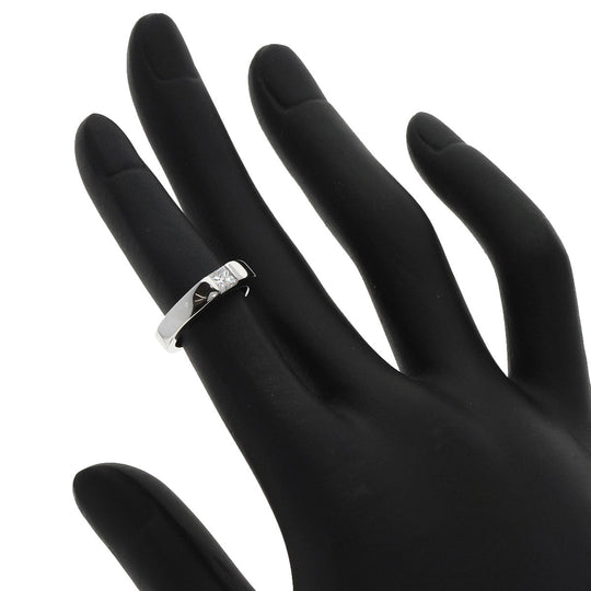 CARTIER Ring K18WG Silver Tank Diamond #44 Women Used Authentic