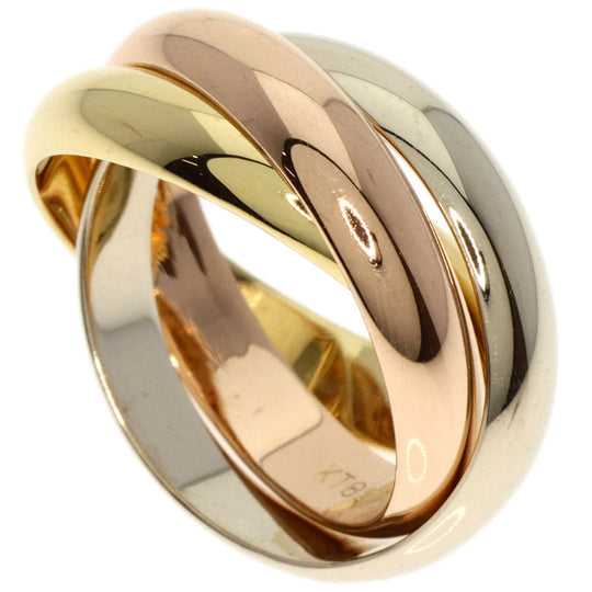 CARTIER Ring K18YG , K18WG gold Trinity #50 Women Used Authentic
