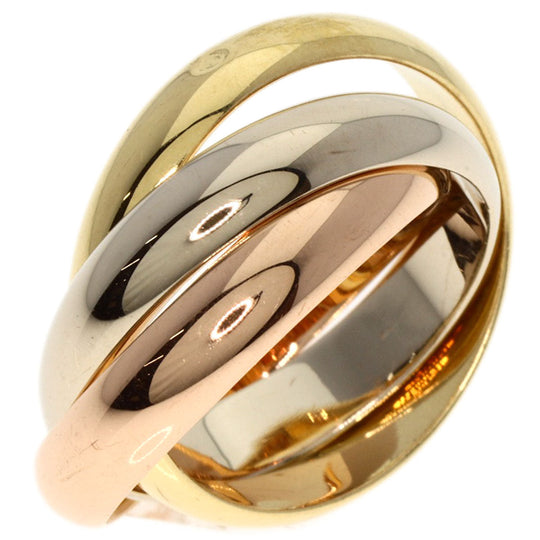 CARTIER Ring K18YG , K18WG gold Trinity #50 Women Used Authentic