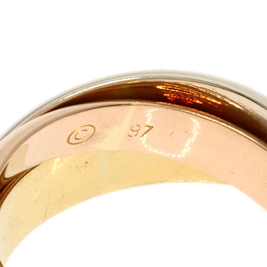 CARTIER Ring K18YG , K18WG gold Trinity #50 Women Used Authentic
