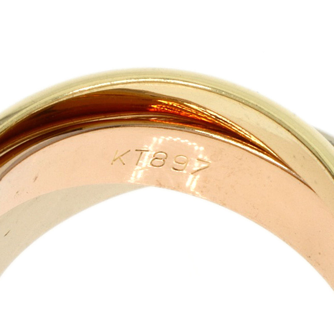 CARTIER Ring K18YG , K18WG gold Trinity #50 Women Used Authentic