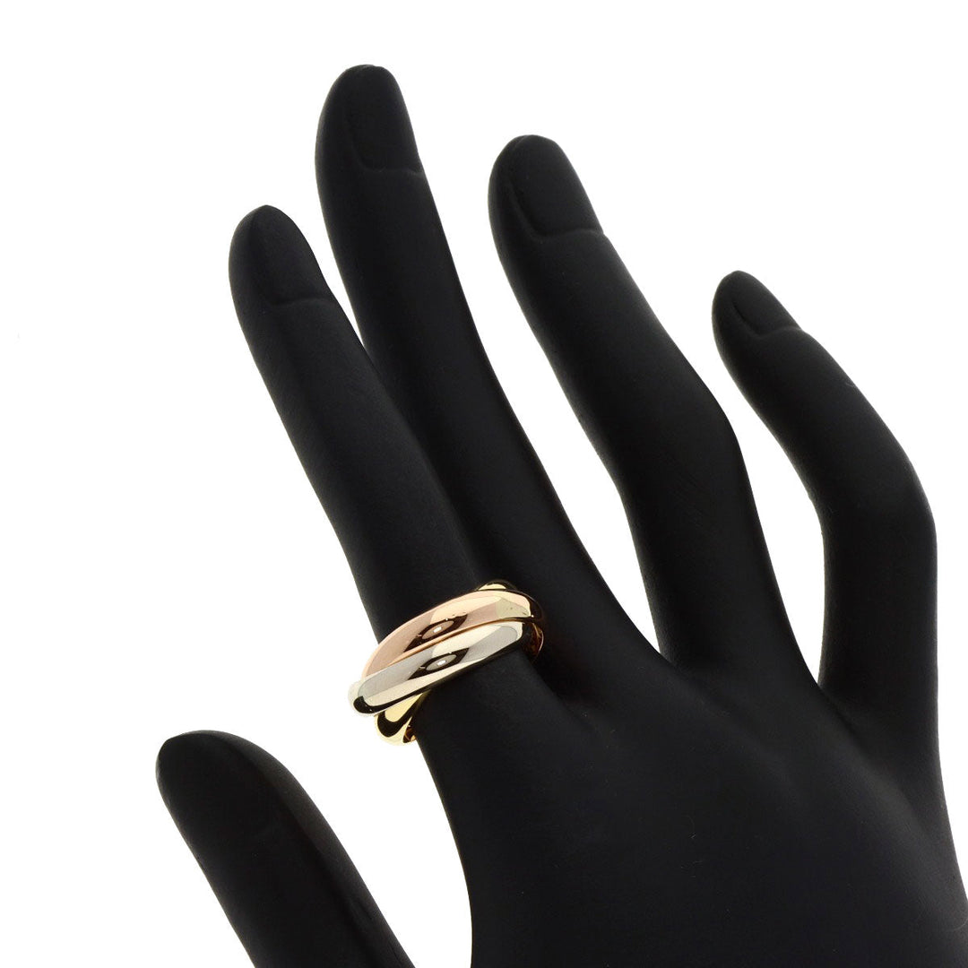 CARTIER Ring K18YG , K18WG gold Trinity #50 Women Used Authentic