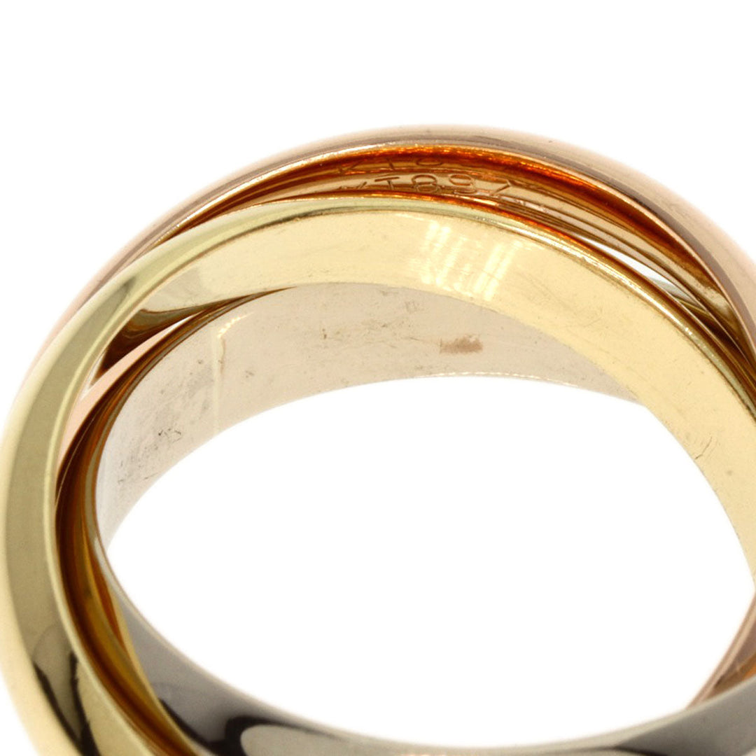 CARTIER Ring K18YG , K18WG gold Trinity #50 Women Used Authentic