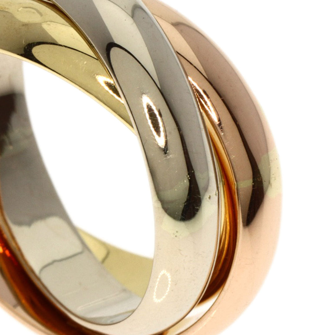 CARTIER Ring K18YG , K18WG gold Trinity #50 Women Used Authentic