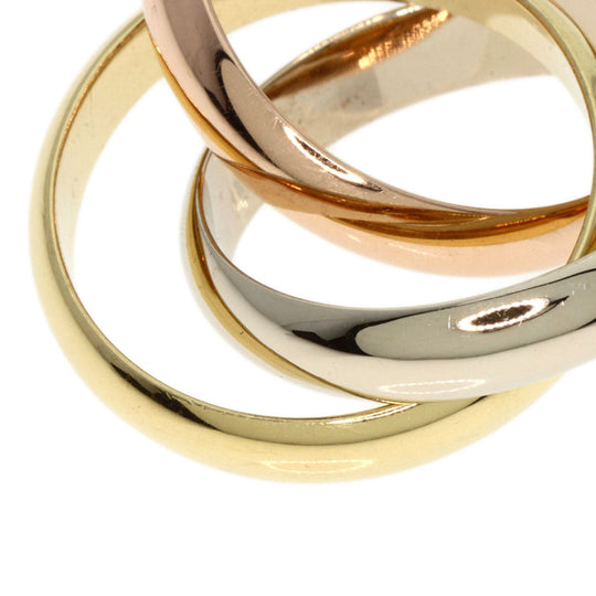 CARTIER Ring K18YG , K18WG gold Trinity #50 Women Used Authentic