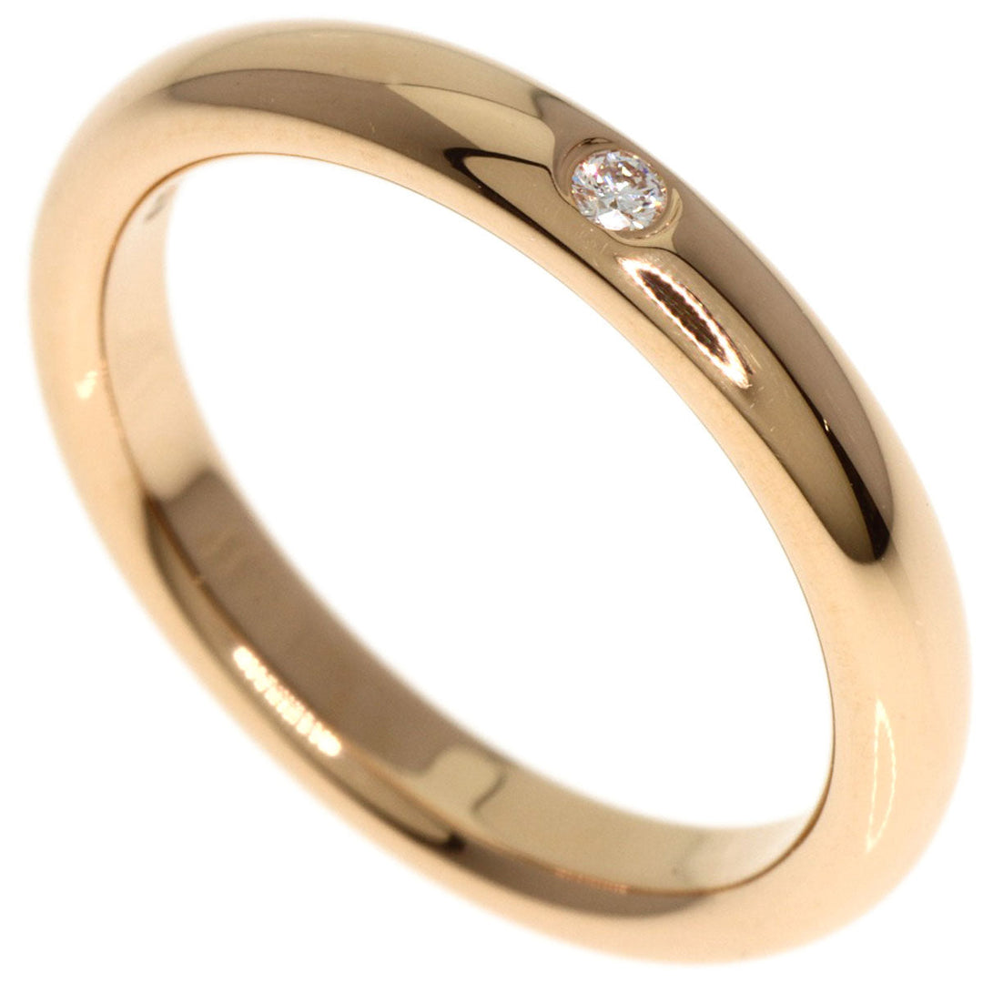 TIFFANY&Co. Ring 18K Pink Gold gold Stacking band 1P diamond Women Used Authentic
