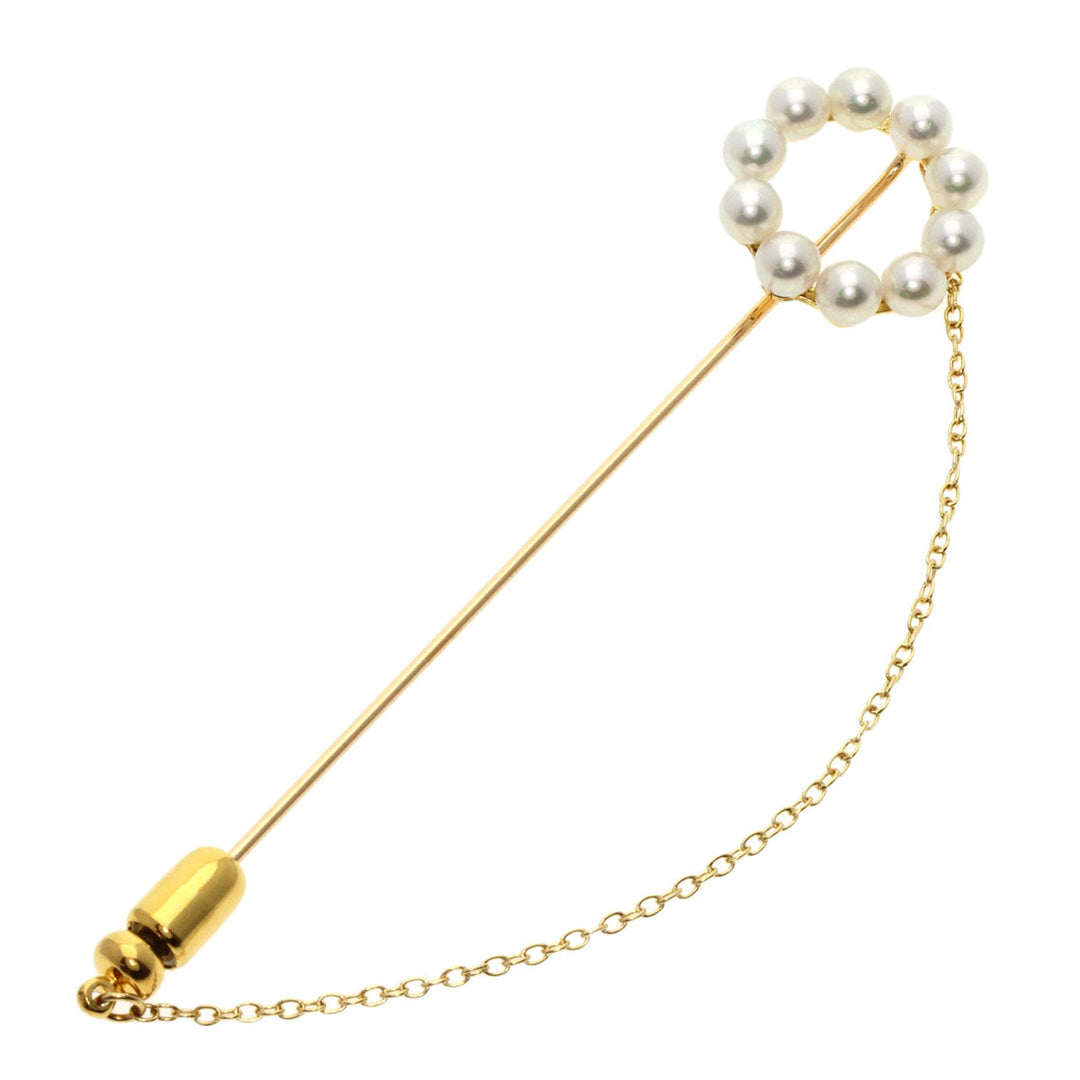 MIKIMOTO Brooch 18K Yellow Gold gold Baby Pearl Pearl Pin Brooch Women Used Authentic