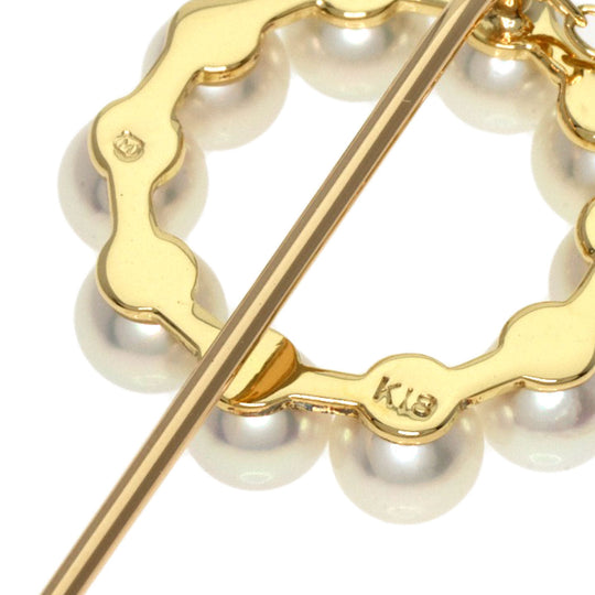 MIKIMOTO Brooch 18K Yellow Gold gold Baby Pearl Pearl Pin Brooch Women Used Authentic