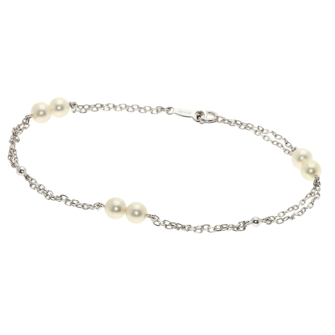 MIKIMOTO bracelet K18WG Silver Pearl Women Used Authentic