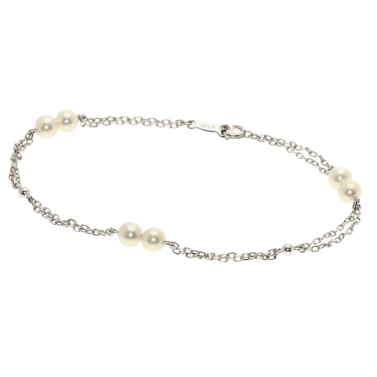 MIKIMOTO bracelet K18WG Silver Pearl Women Used Authentic