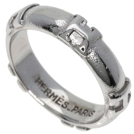 HERMES Ring K18WG Silver Fidelite # 47 Women Used Authentic
