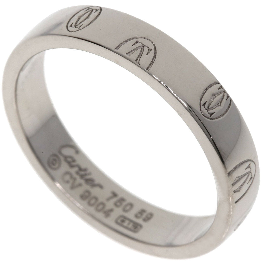 CARTIER Ring K18WG Silver Happy birthday # 59 unisex(Unisex) Used Authentic