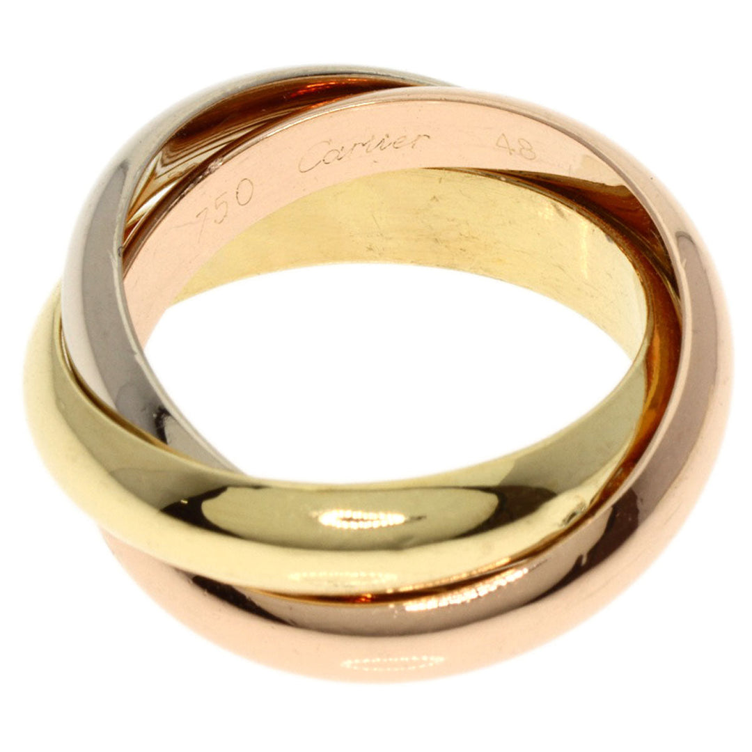 CARTIER Ring K18YG , K18WG gold Trinity #48 Women Used Authentic