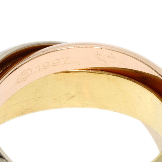 CARTIER Ring K18YG , K18WG gold Trinity #48 Women Used Authentic