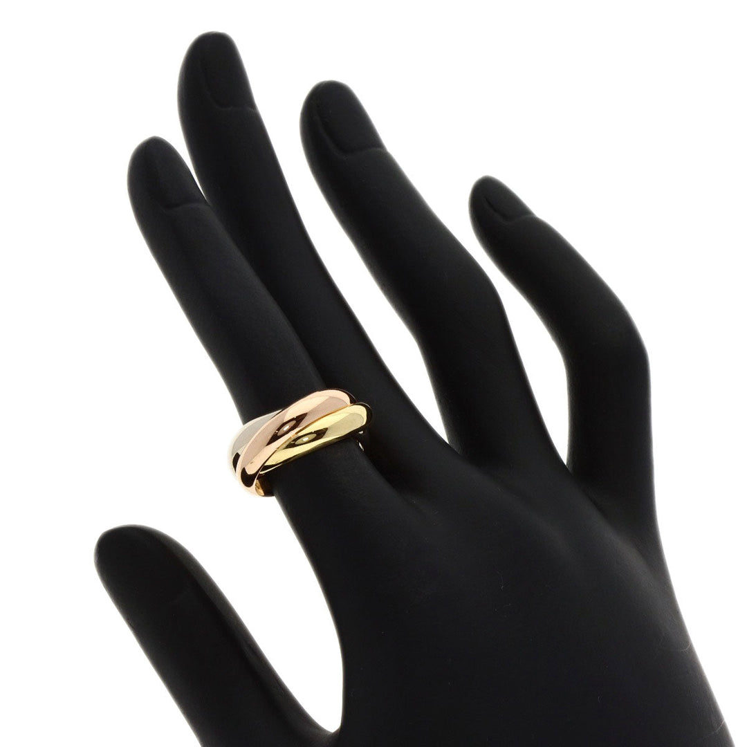 CARTIER Ring K18YG , K18WG gold Trinity #48 Women Used Authentic