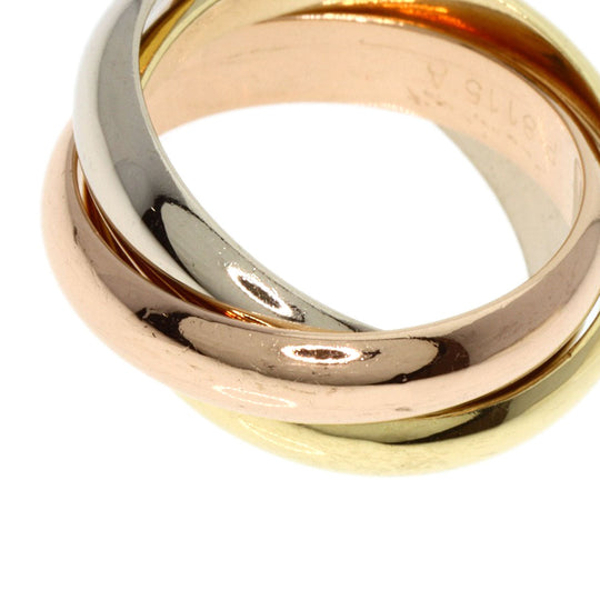 CARTIER Ring K18YG , K18WG gold Trinity #48 Women Used Authentic