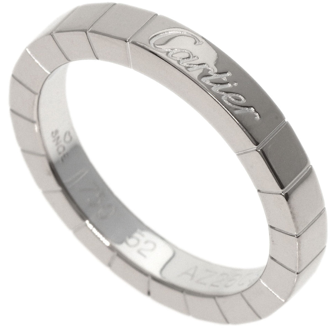 CARTIER Ring K18WG Silver Laniere # 52 Women Used Authentic