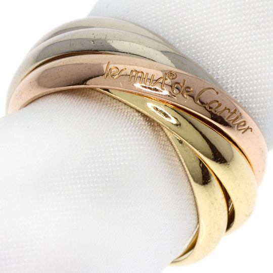 CARTIER Ring K18YG , K18WG gold Trinity 5-in-a-row #48 Women Used Authentic