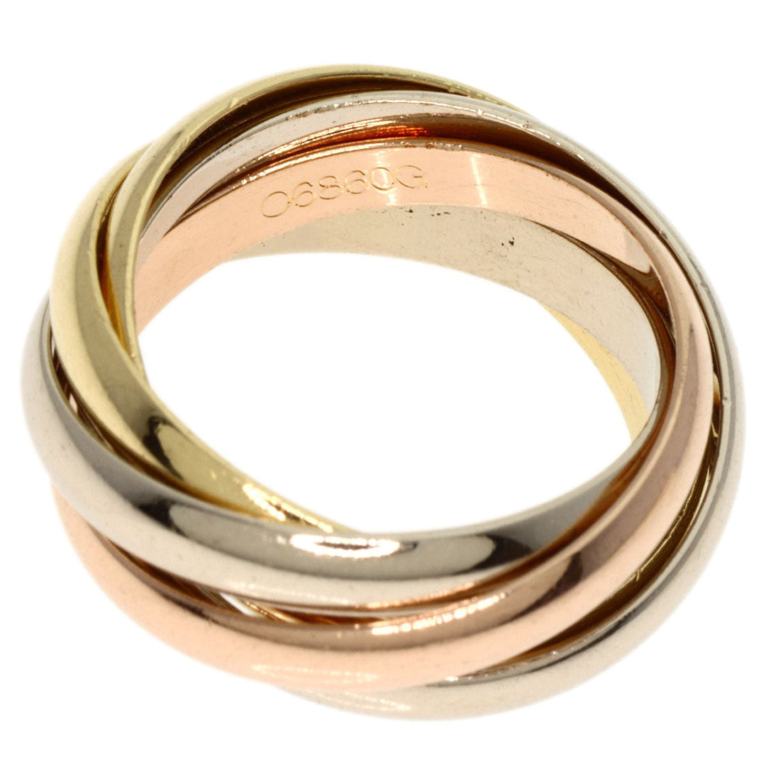 CARTIER Ring K18YG , K18WG gold Trinity 5-in-a-row #48 Women Used Authentic