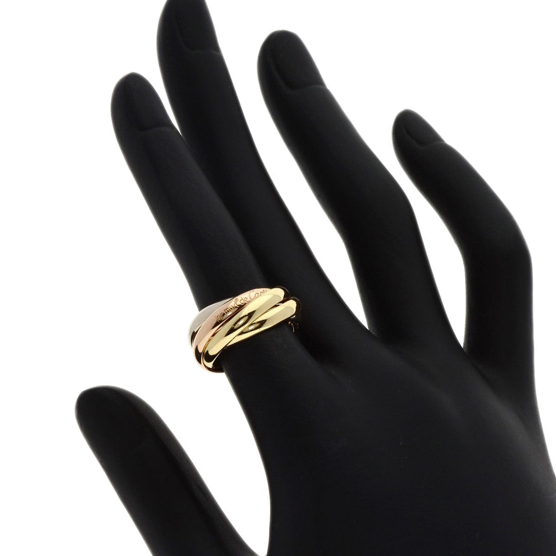 CARTIER Ring K18YG , K18WG gold Trinity 5-in-a-row #48 Women Used Authentic