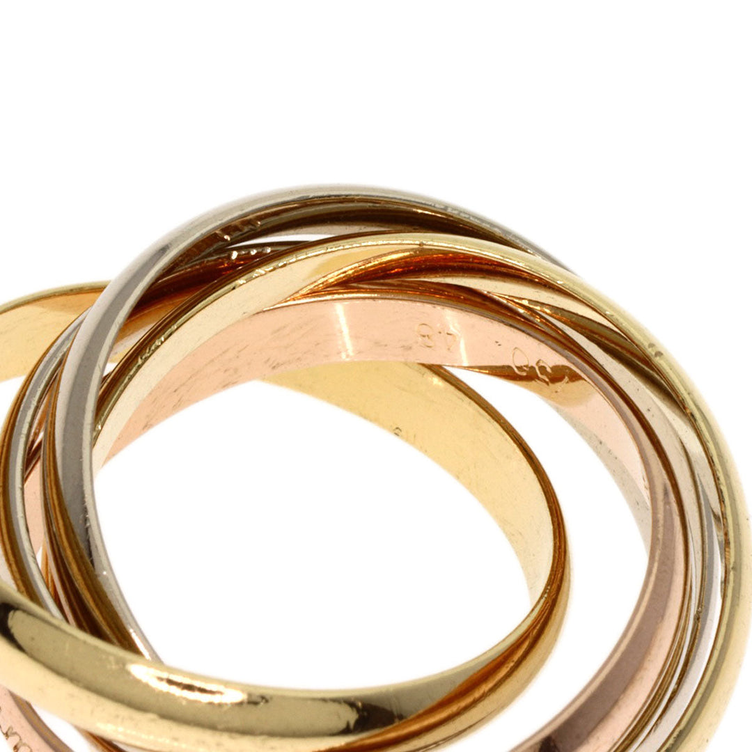 CARTIER Ring K18YG , K18WG gold Trinity 5-in-a-row #48 Women Used Authentic