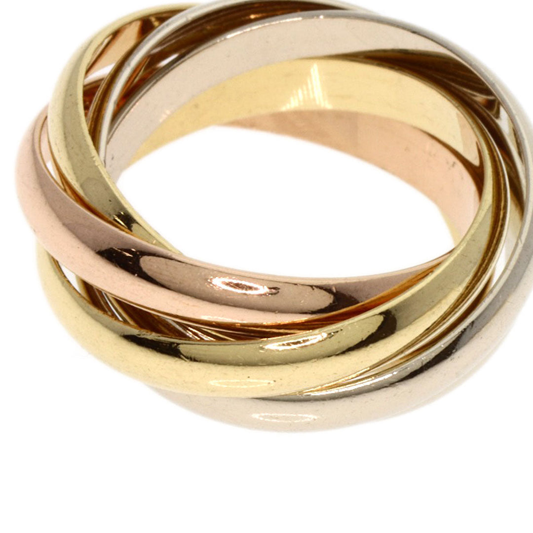 CARTIER Ring K18YG , K18WG gold Trinity 5-in-a-row #48 Women Used Authentic