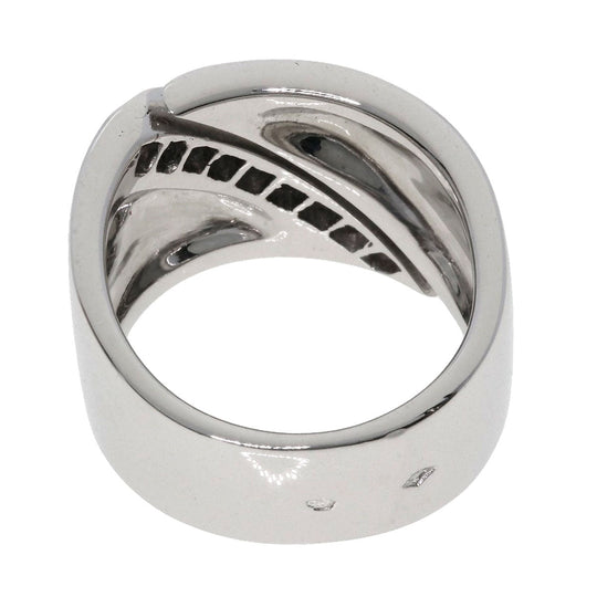HERMES Ring K18WG Silver Diamond # 48 Women Used Authentic