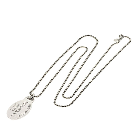 TIFFANY&Co. Necklace SV Silver return to oval Women Used Authentic