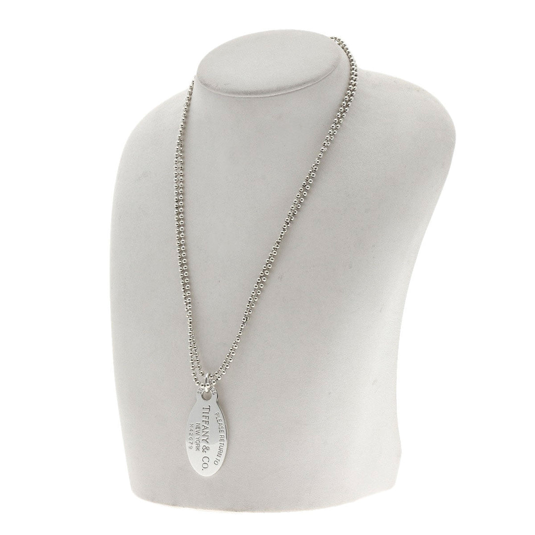 TIFFANY&Co. Necklace SV Silver return to oval Women Used Authentic