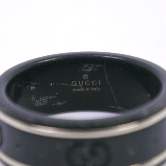 GUCCI Ring ceramic black icon Women 11 Used Authentic