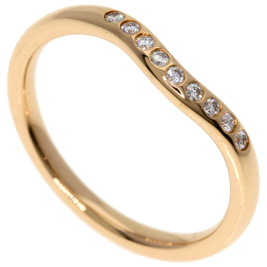 TIFFANY&Co. Ring 18K Pink Gold gold Curved band diamond Women Used Authentic