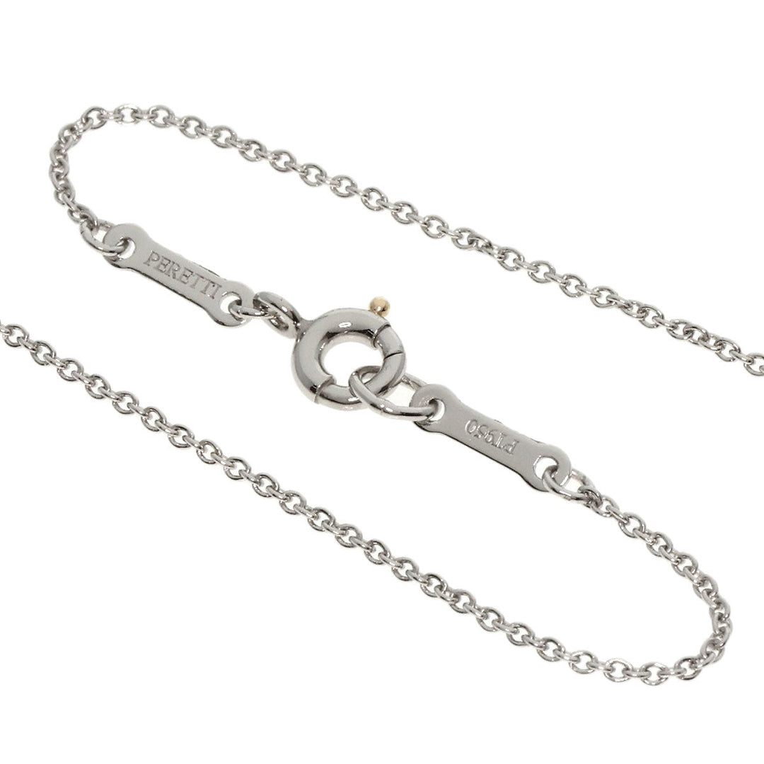 TIFFANY&Co. Necklace PT950 Silver Open Heart Full Pavé Diamond
