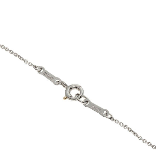 TIFFANY&Co. Necklace PT950 Silver Open Heart Full Pavé Diamond