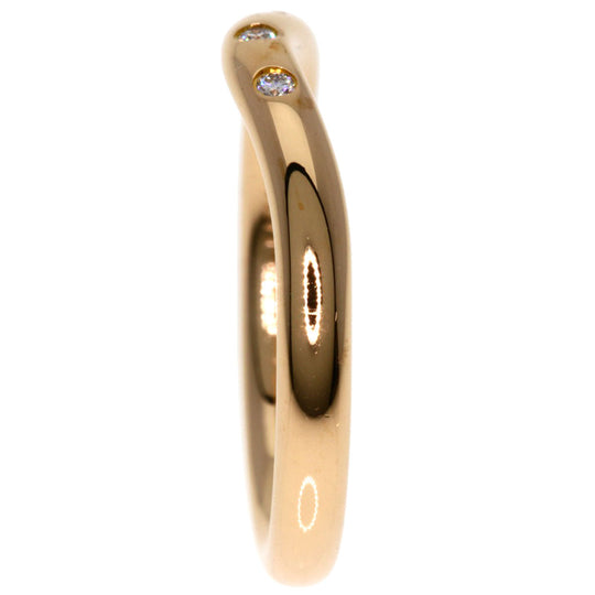 TIFFANY&Co. Ring 18K Pink Gold gold Curved Band 3P Diamond Women Used Authentic
