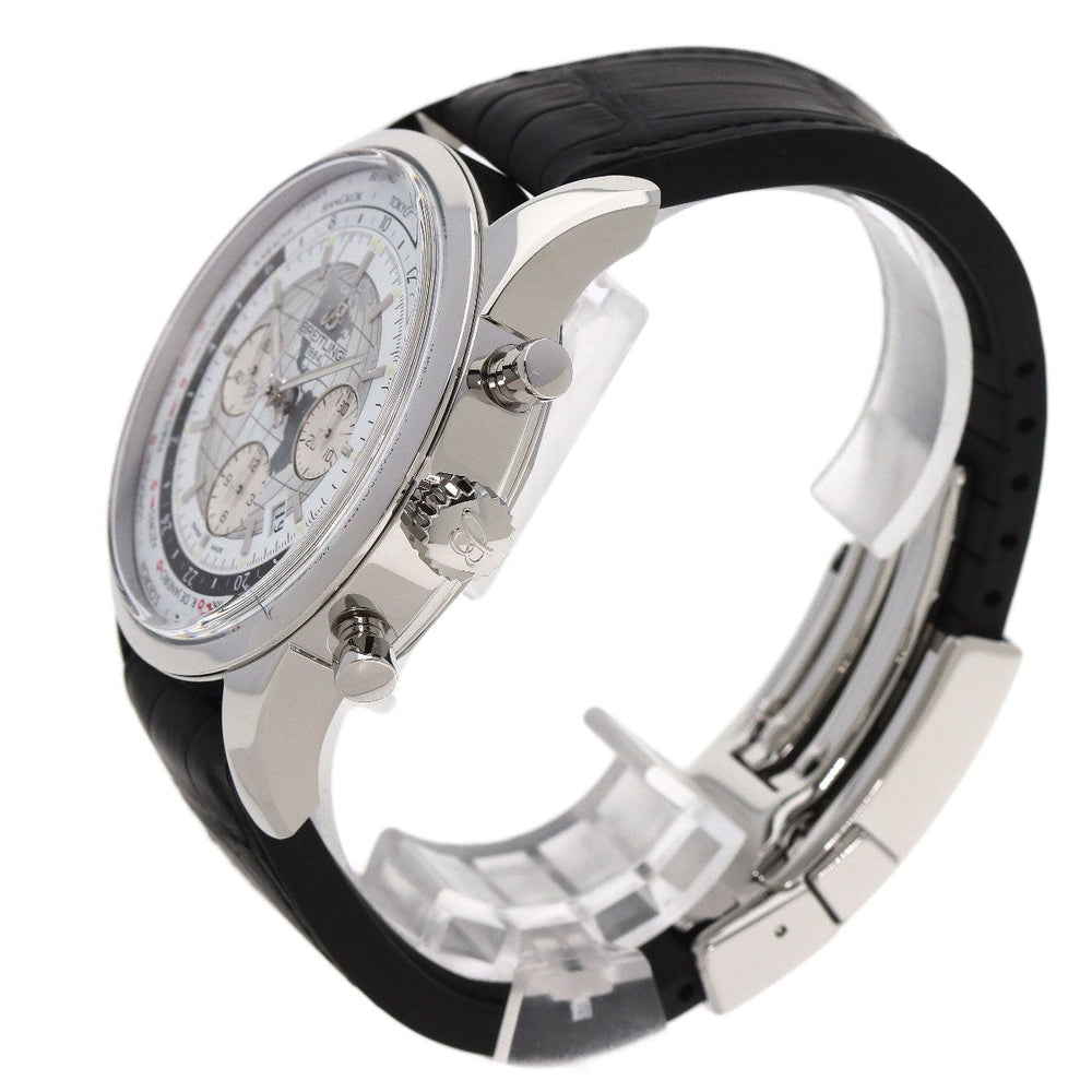 BREITLING Watches Mechanical Automatic AB0510U0/A790 Stainless Steel Silver Transocean Chronograph Unitime white dial