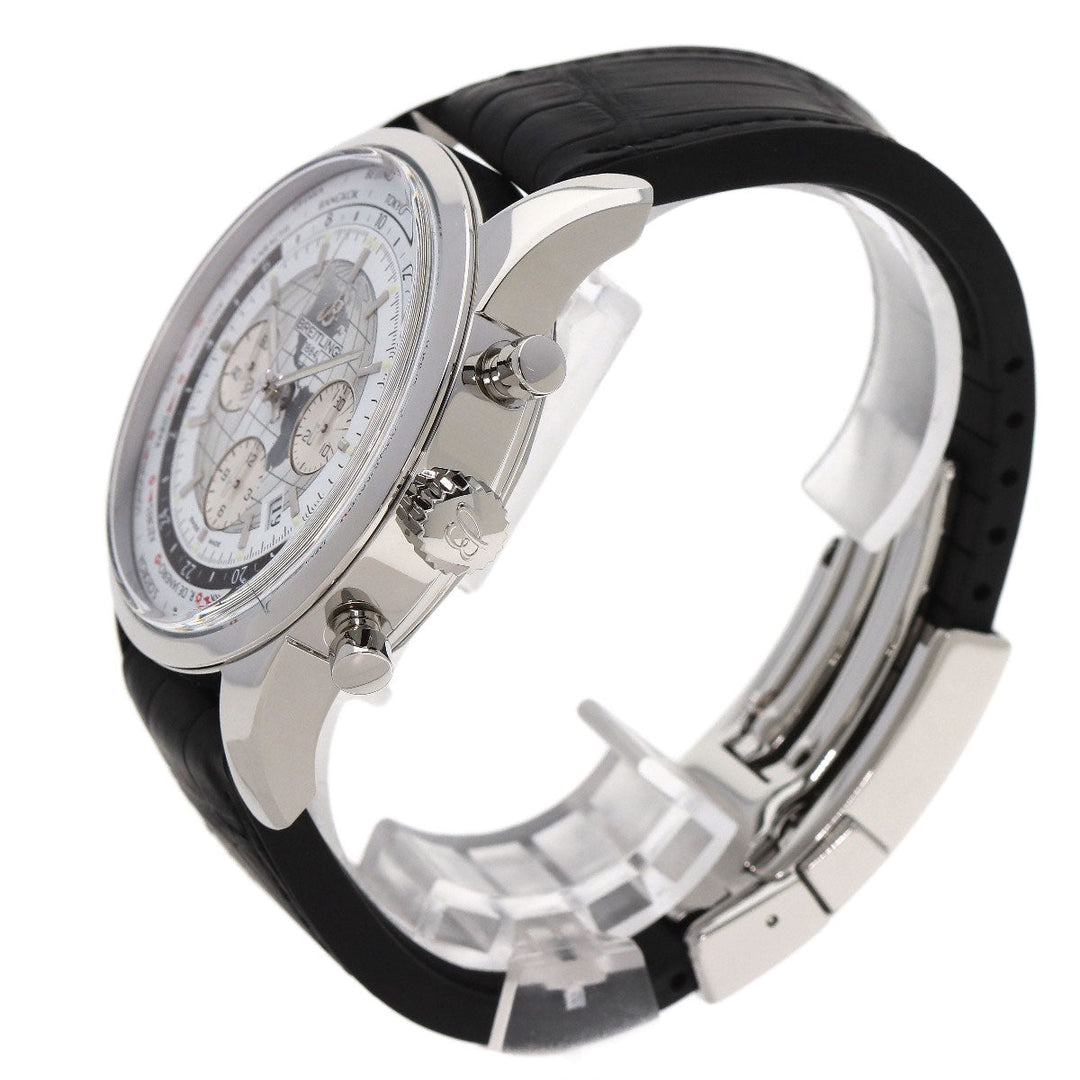 BREITLING Watches Mechanical Automatic AB0510U0/A790 Stainless Steel Silver Transocean Chronograph Unitime white dial