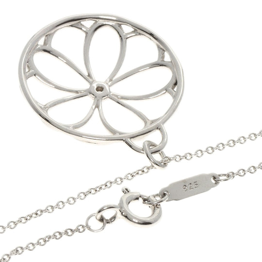 TIFFANY&Co. Necklace SV Silver Flower Circle 1P Diamond Women Used Authentic