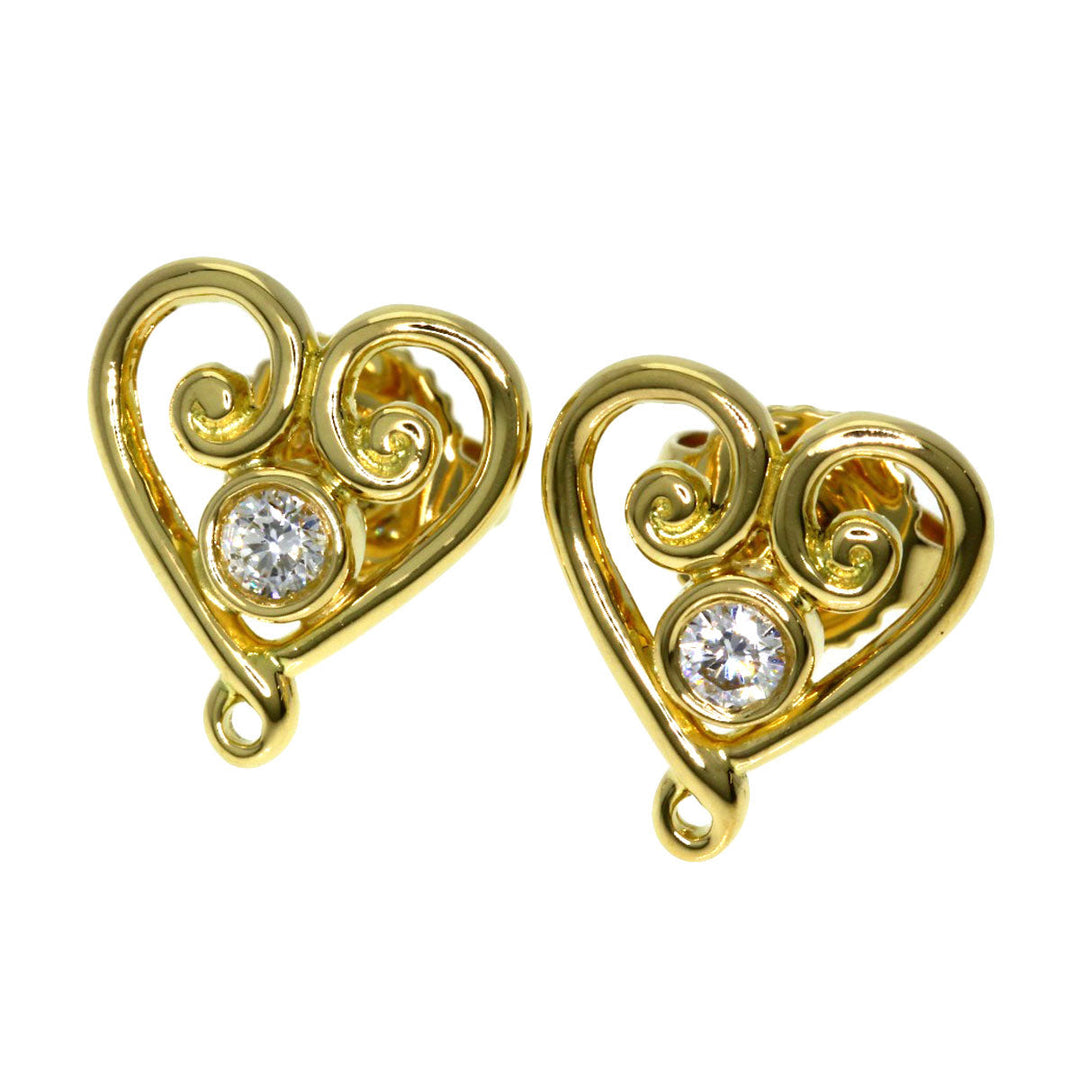 TIFFANY&Co. Pierce 18K Yellow Gold gold Venezia Goldoni Heart Diamond