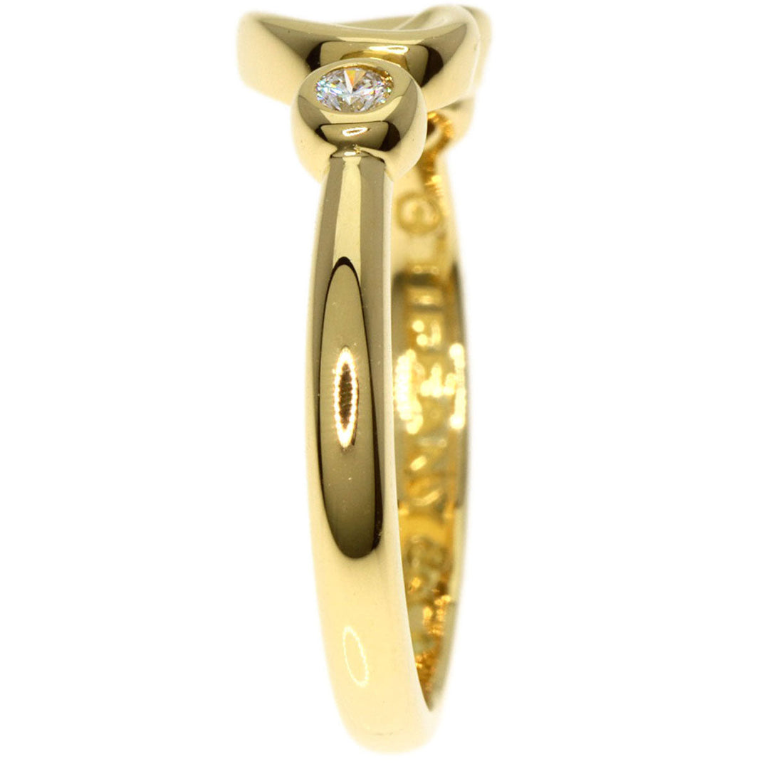 TIFFANY&Co. Ring 18K Yellow Gold gold Full Heart 2P Diamond Women Used Authentic