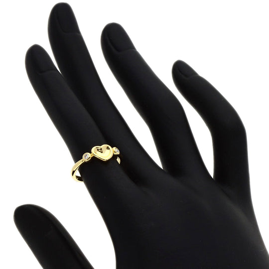 TIFFANY&Co. Ring 18K Yellow Gold gold Full Heart 2P Diamond Women Used Authentic