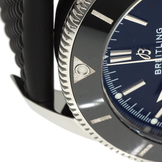 BREITLING Watches Mechanical Automatic AB0162 Stainless Steel, Rubber Silver Superocean Heritage B01 Chronograph 44 black dial mens Used Authentic